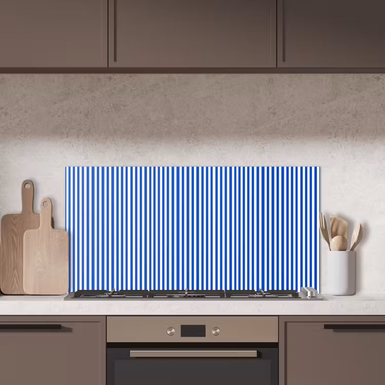 Klassiek - Strepen - Blauw keuken achterwand spatscherm middel 899 -sfeer2