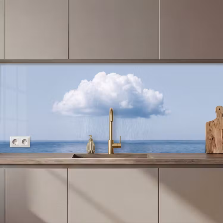 Kitchen Wall Splashback - Cloud - Rain - Nature - Wolk - Regen - Natuur keuken achterwand 2 middel zz_3dshopping