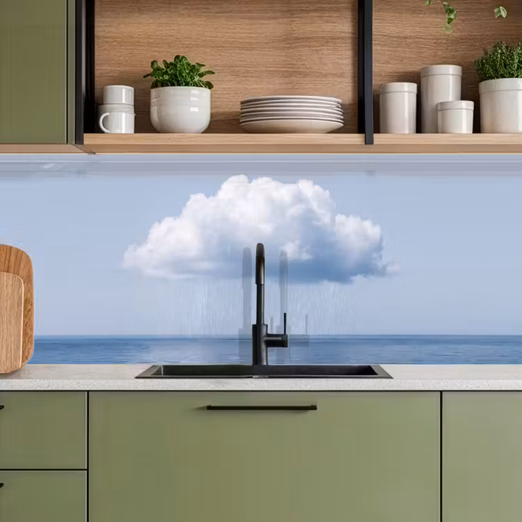 Kitchen Wall Splashback - Cloud - Rain - Nature - Wolk - Regen - Natuur keuken achterwand 2 middel
