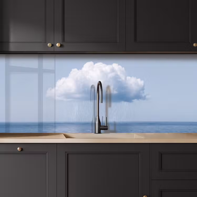 Kitchen Wall Splashback - Cloud - Rain - Nature - Wolk - Regen - Natuur keuken achterwand 2 middel