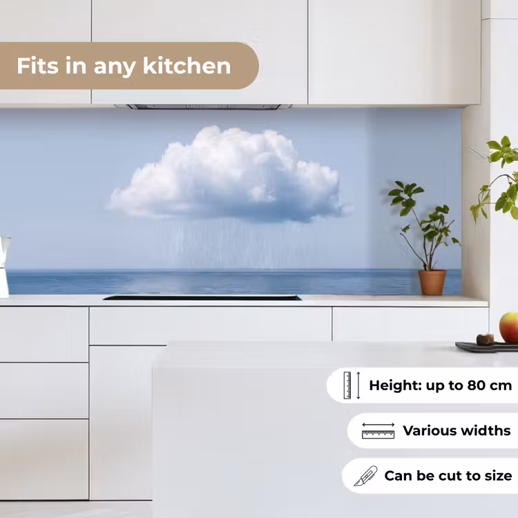 Kitchen Wall Splashback - Cloud - Rain - Nature - Wolk - Regen - Natuur keuken achterwand 2 middel