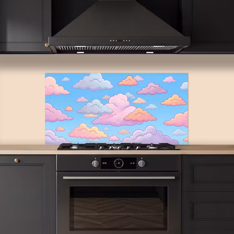 Wolk - Lucht - Natuur - Illustratie - Pastel keuken achterwand spatscherm middel -sfeer1
