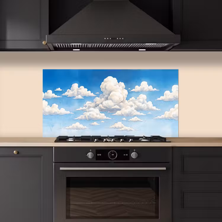 Wolken - Blauwe lucht - Natuur - Modern - Wit keuken achterwand spatscherm middel -sfeer1