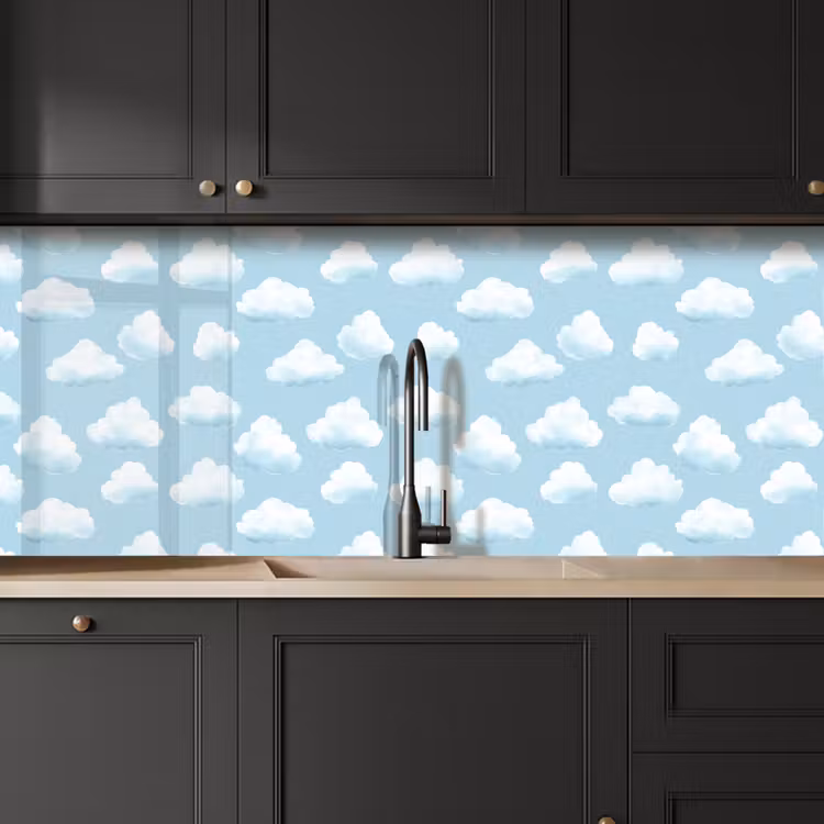 Wolken - Illustratie - Blauw keuken achterwand 2 middel 871 -sfeer1