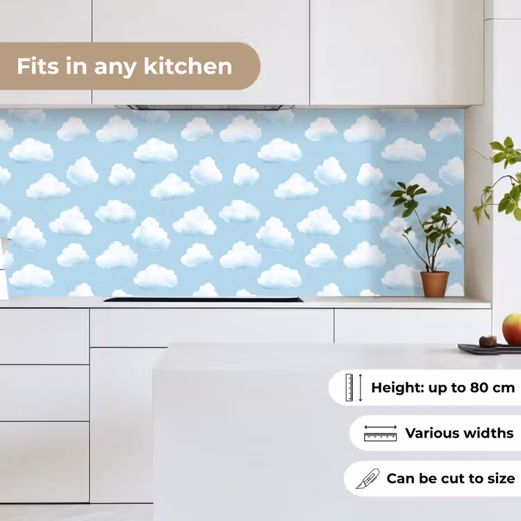 Wolken - Illustratie - Blauw keuken achterwand 2 middel 871 -sfeer4_UK