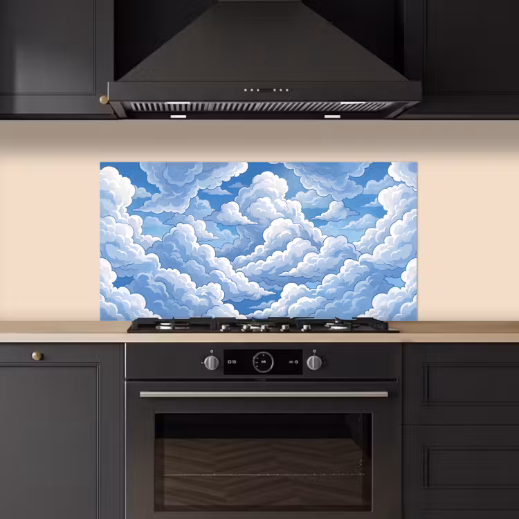 Wolken - Hemel - Abstract - Wit keuken achterwand spatscherm middel -sfeer1