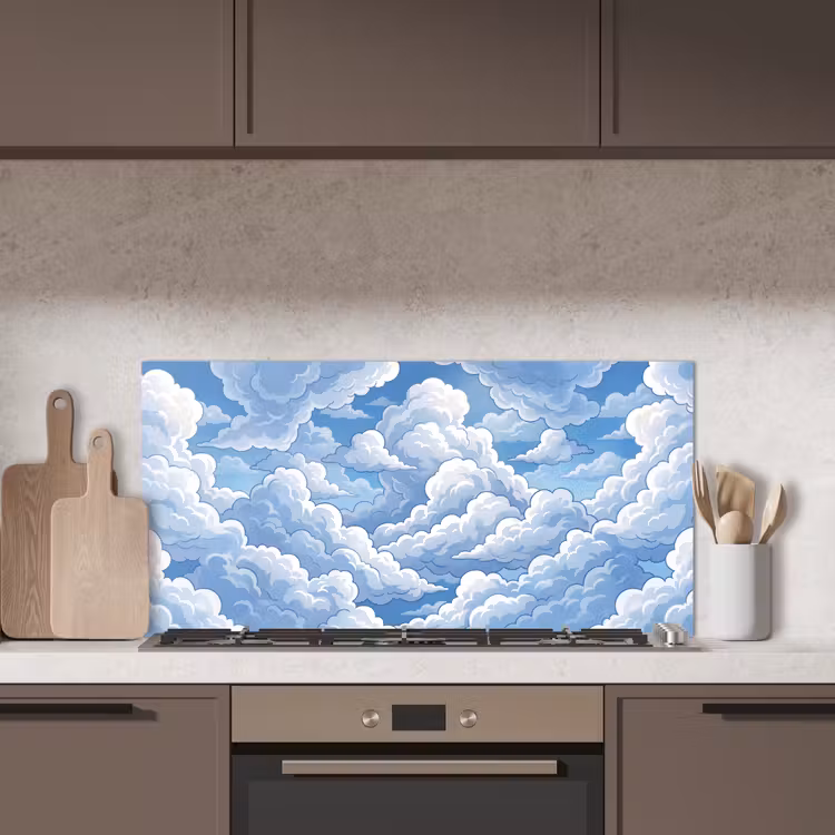 Wolken - Hemel - Abstract - Wit keuken achterwand spatscherm middel -sfeer2