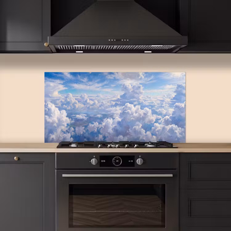 Wolken - Lucht - Natuur - Abstract - Blauw keuken achterwand spatscherm middel -sfeer1
