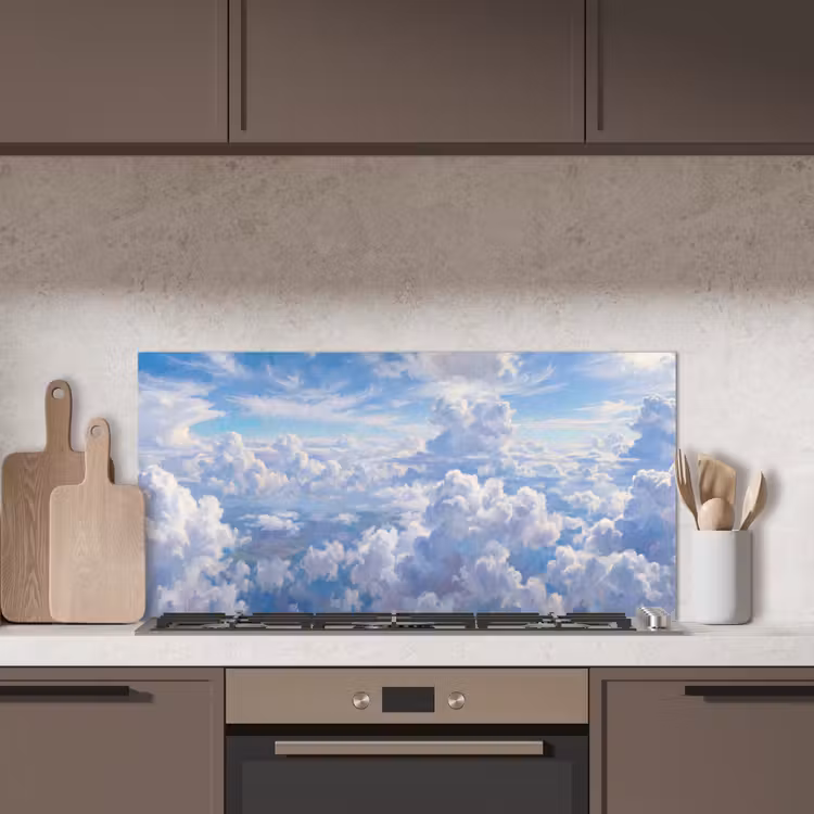 Wolken - Lucht - Natuur - Abstract - Blauw keuken achterwand spatscherm middel -sfeer2