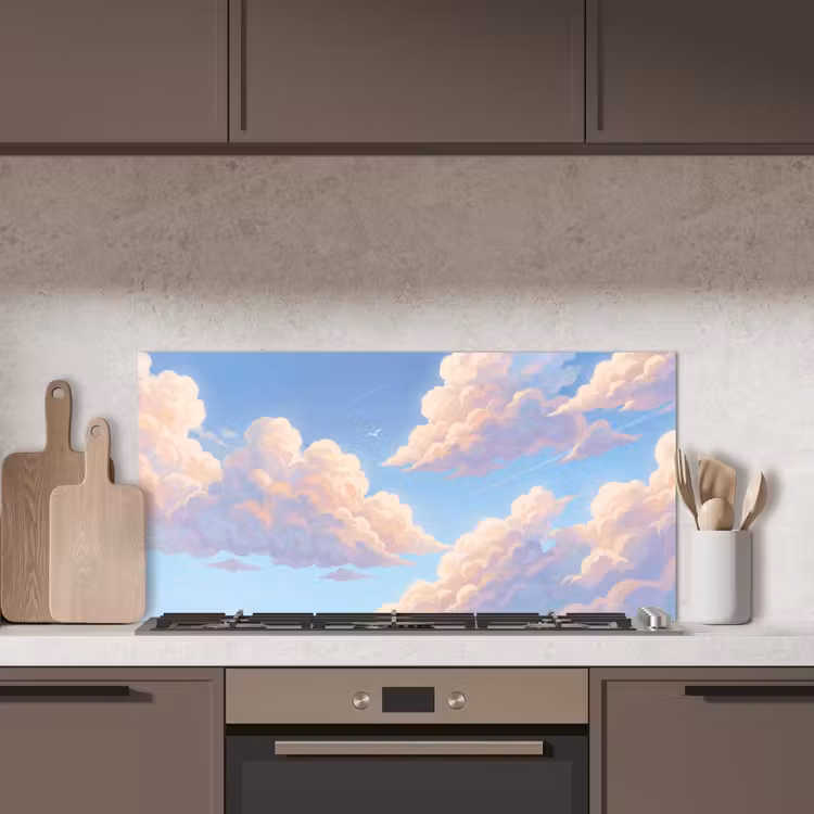 Wolken - Lucht - Natuur - Blauw keuken achterwand spatscherm middel -sfeer2
