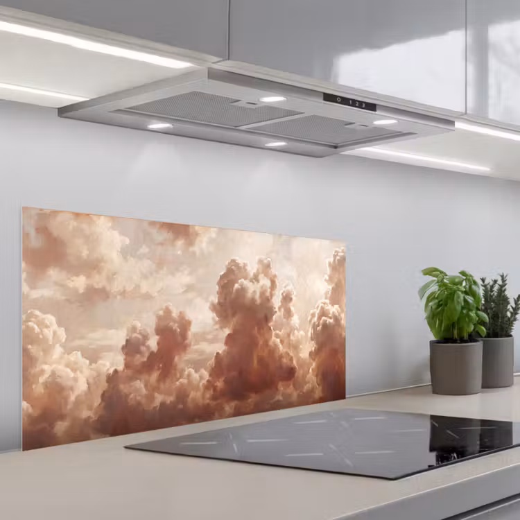 Wolken - Lucht - Natuur - Modern - Bruin keuken achterwand spatscherm middel -3d_schuin