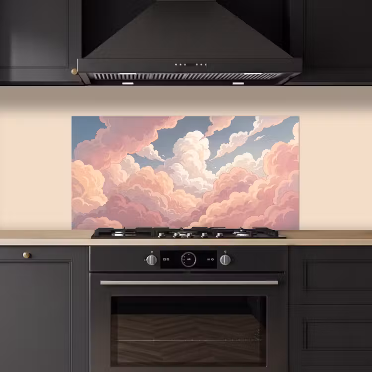 Wolken - Lucht - Natuur - Pastel - Roze keuken achterwand spatscherm middel -sfeer1