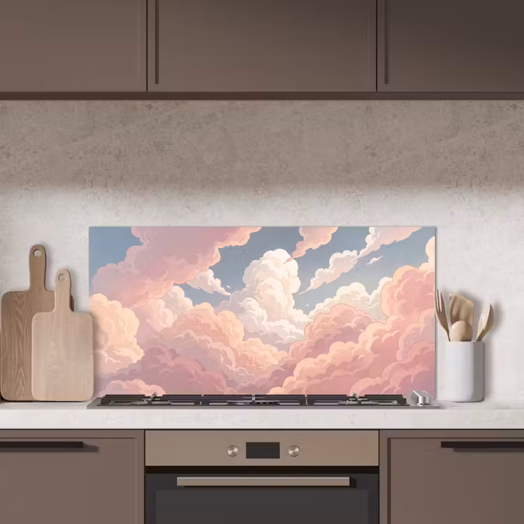 Wolken - Lucht - Natuur - Pastel - Roze keuken achterwand spatscherm middel -sfeer2