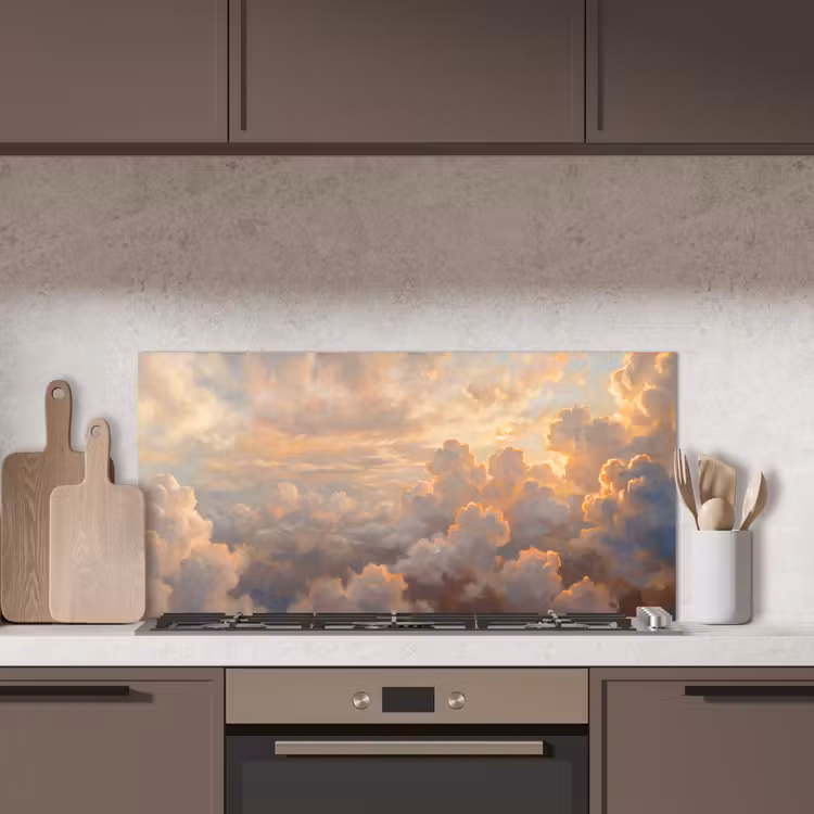 Wolken - Zonsondergang - Natuur - Abstract - Goud keuken achterwand spatscherm middel -sfeer2