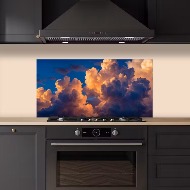 Wolken - Zonsondergang - Natuur - Oranje - Blauw keuken achterwand spatscherm middel -sfeer1