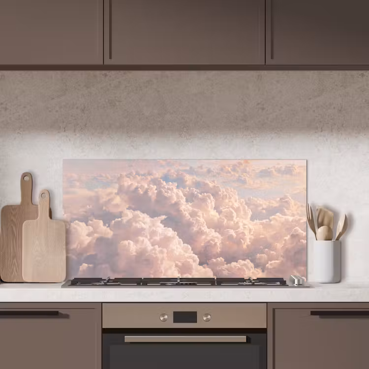 Wolken - Zonsondergang - Natuur - Pastel - Roze keuken achterwand spatscherm middel -sfeer2
