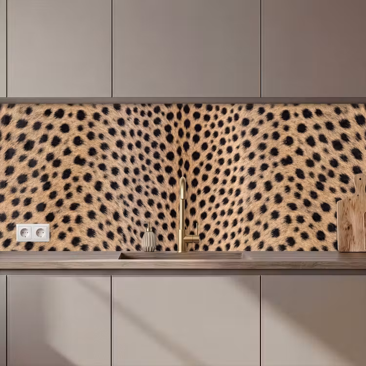 Vacht - Jachtluipaard - Zwart - Wit keuken achterwand 2 middel zz_3dshopping