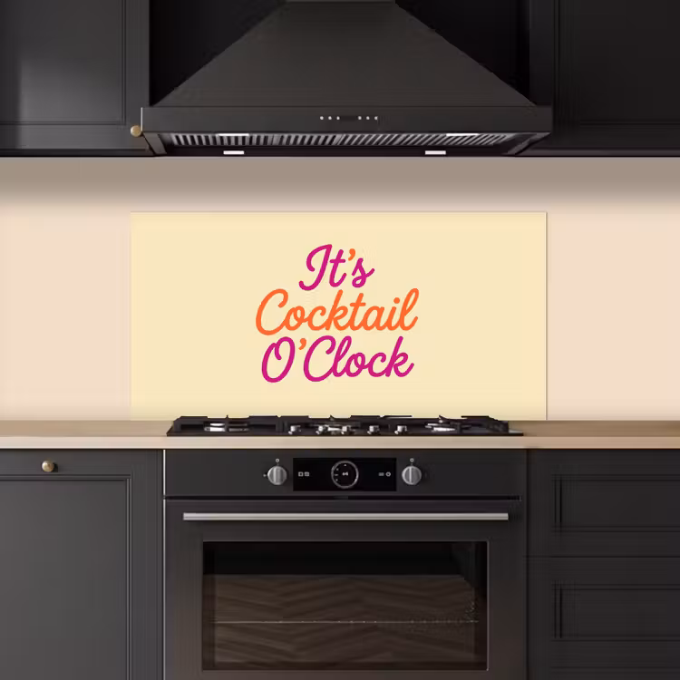 Cocktail O'Clock - Geel - Retro keuken achterwand spatscherm middel -sfeer1