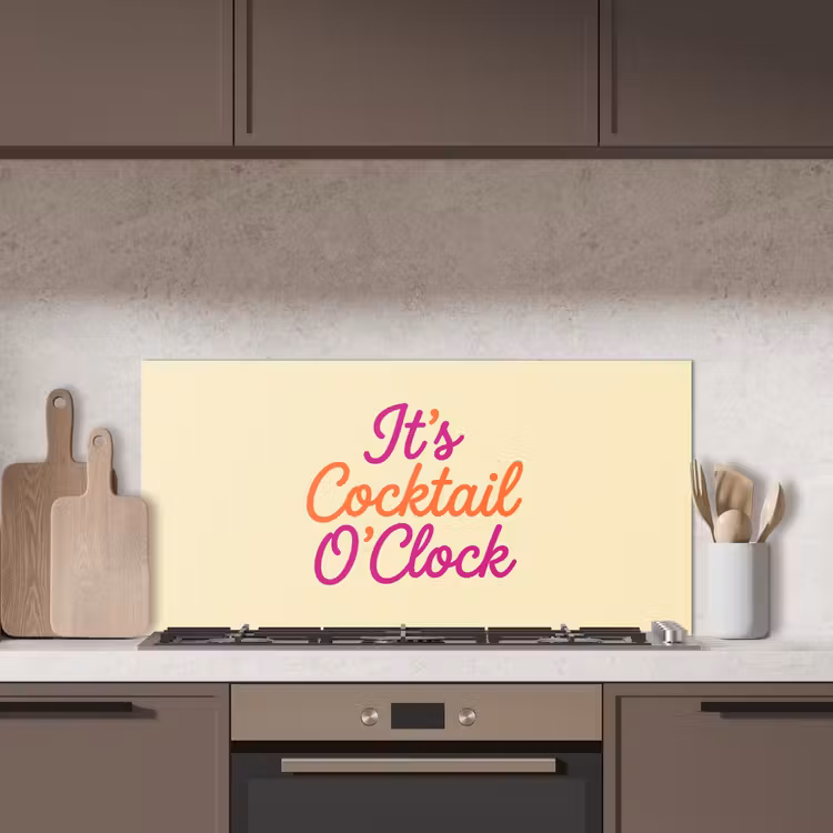 Cocktail O'Clock - Geel - Retro keuken achterwand spatscherm middel -sfeer2