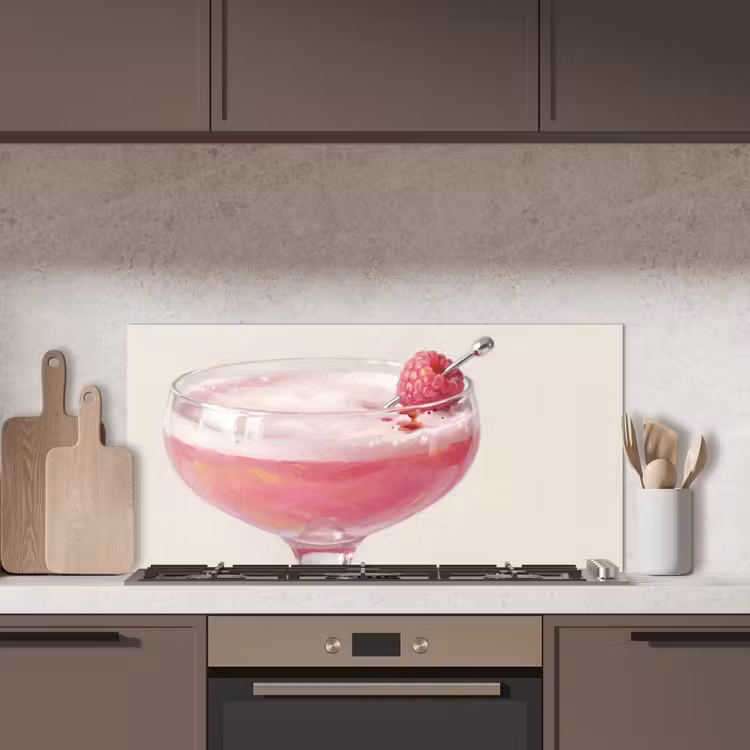 Cocktail - Framboos - Drank - Modern - Roze keuken achterwand spatscherm middel -sfeer2