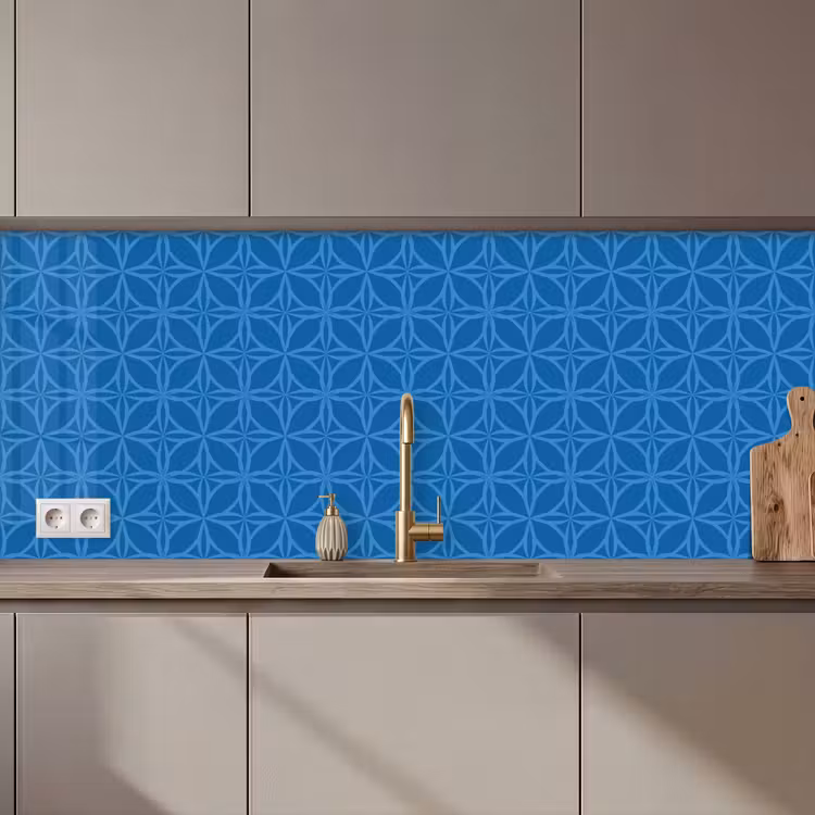 Kompas - Blauw - Patronen keuken achterwand 2 middel 871 zz_3dshopping