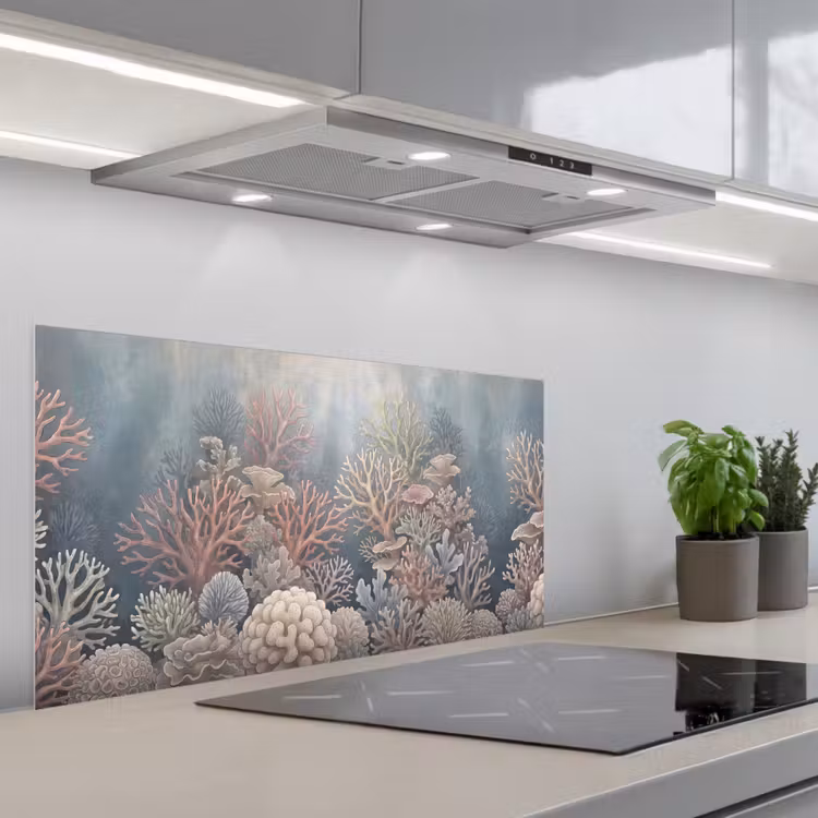 Koraal - Zeeleven - Onderwater - Illustratie - Natuur keuken achterwand spatscherm middel -3d_schuin