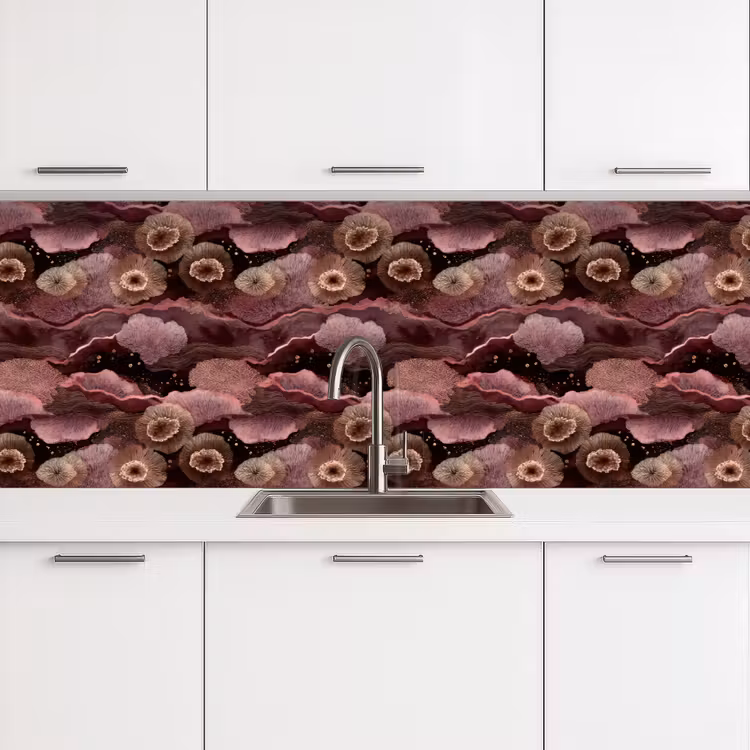 Koraal - Organisch - Roze keuken achterwand 2 groot 857 -3d