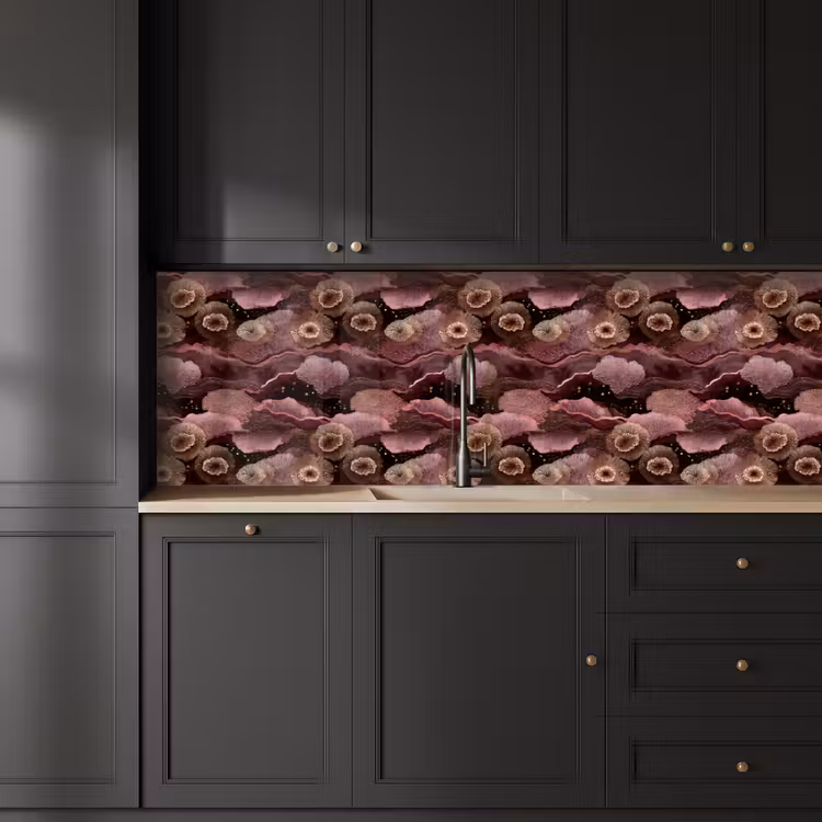Koraal - Organisch - Roze keuken achterwand 2 groot 857 -sfeer1