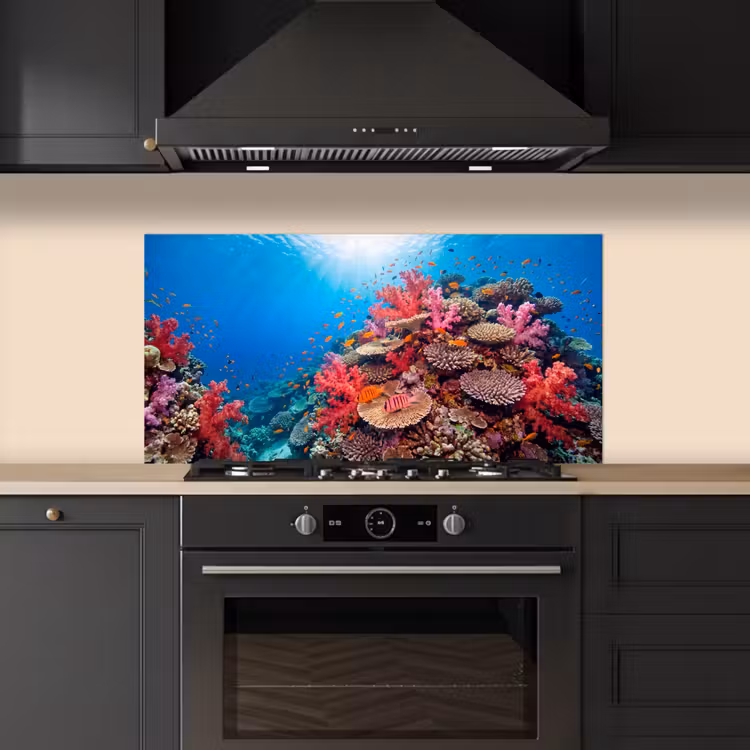 Koraalrif - Vissen - Onderwater - Tropisch - Rood keuken achterwand spatscherm middel -sfeer1