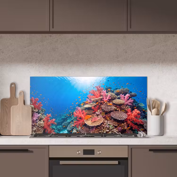 Koraalrif - Vissen - Onderwater - Tropisch - Rood keuken achterwand spatscherm middel -sfeer2