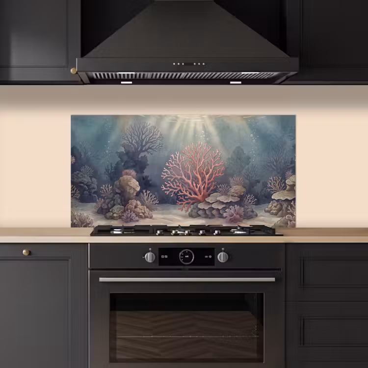 Koraal - Onderwater - Natuur - Roze keuken achterwand spatscherm middel -sfeer1