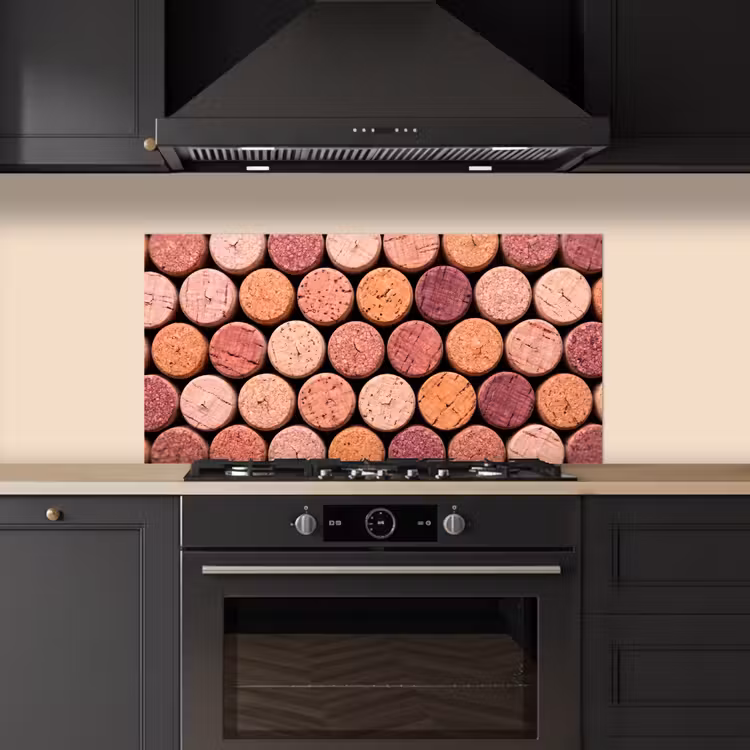Kurk - Patroon - Abstract - Modern - Rood keuken achterwand spatscherm middel -sfeer1