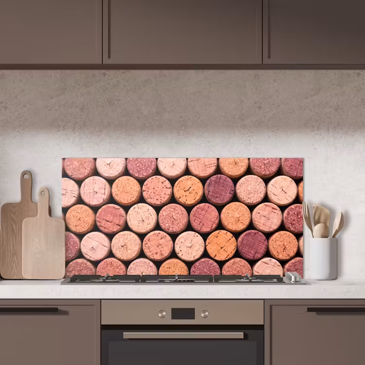 Kurk - Patroon - Abstract - Modern - Rood keuken achterwand spatscherm middel -sfeer2