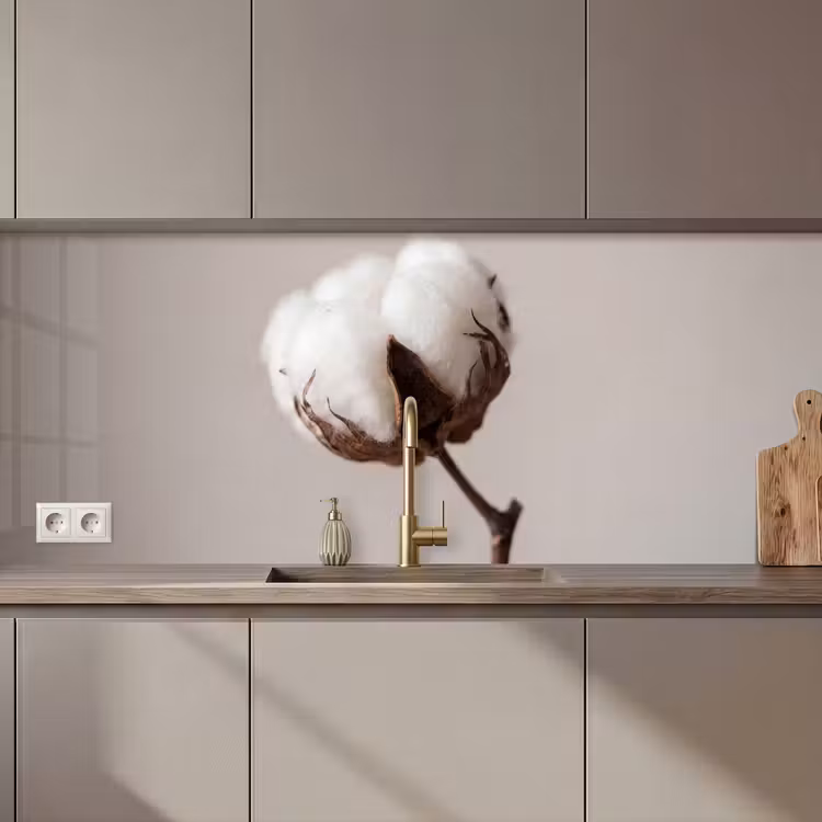 Katoenbol - Minimalistisch - Wit keuken achterwand 2 middel zz_3dshopping