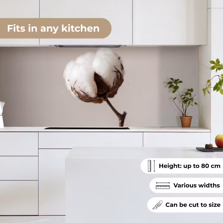 Katoenbol - Minimalistisch - Wit keuken achterwand 2 middel -sfeer4_UK
