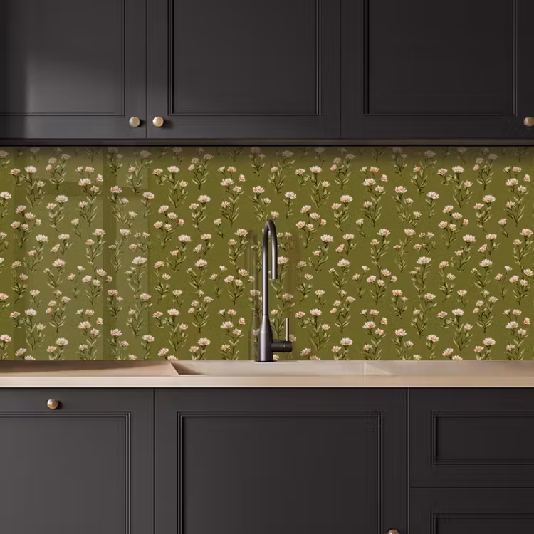 Landelijk - Bloemen - Groen keuken achterwand 2 middel 871 -sfeer1