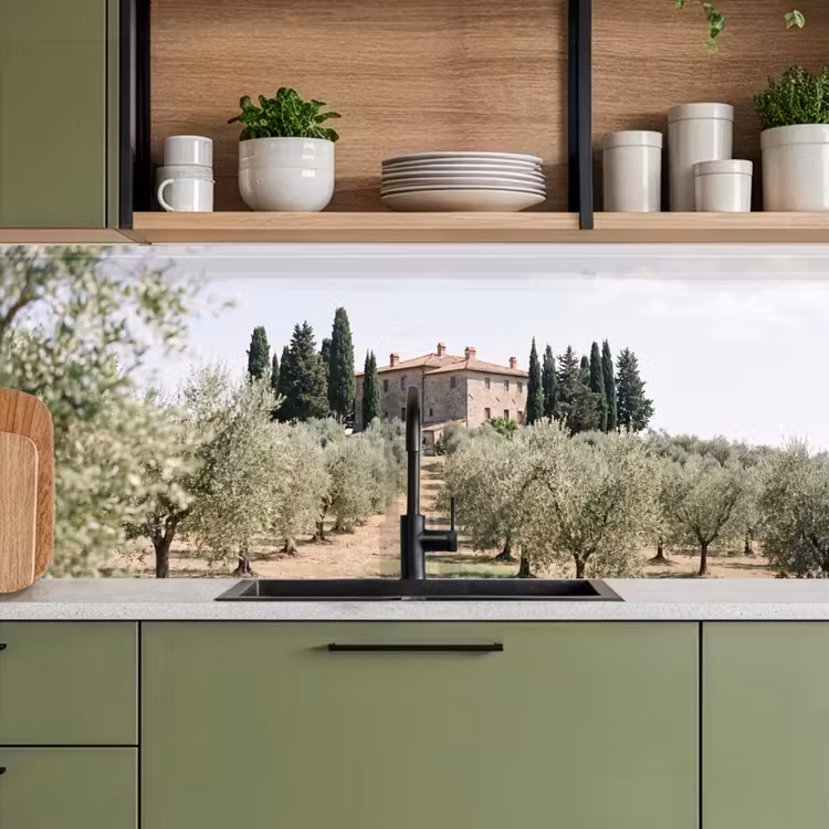 Kitchen Wall Splashback - Country house - olive tree - orchard - Landhuis - olijfboom - gaard keuken achterwand 2 middel