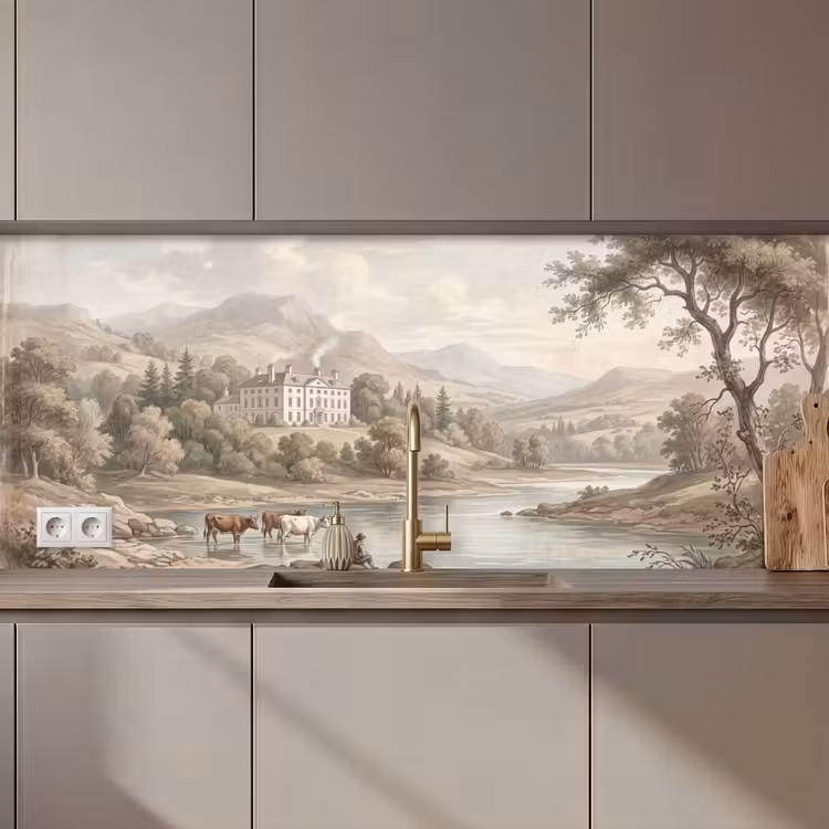 Landhuis - Rivier - Vee keuken achterwand 2 middel zz_3dshopping