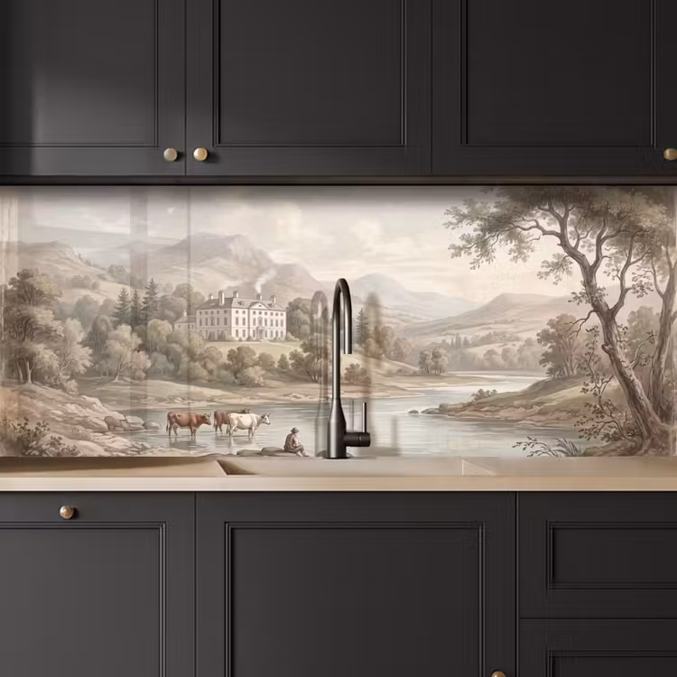 Landhuis - Rivier - Vee keuken achterwand 2 middel -sfeer1