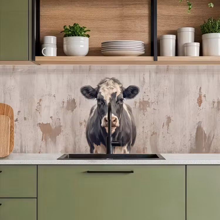 Koe - Portret - Dieren - Modern keuken achterwand 2 middel -sfeer3
