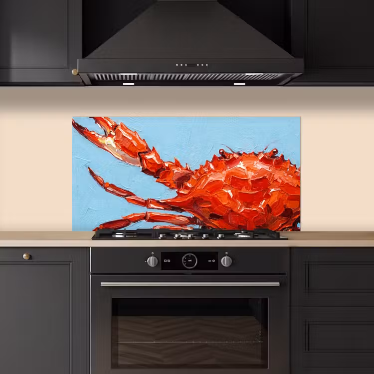 Krab - Zee - Dieren - Abstract - Rood keuken achterwand spatscherm middel -sfeer1