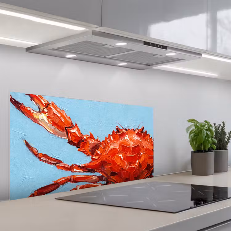 Krab - Zee - Dieren - Abstract - Rood keuken achterwand spatscherm middel -3d_schuin