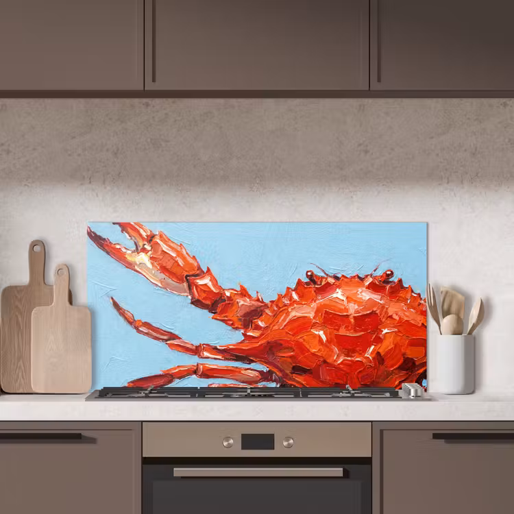 Krab - Zee - Dieren - Abstract - Rood keuken achterwand spatscherm middel -sfeer2