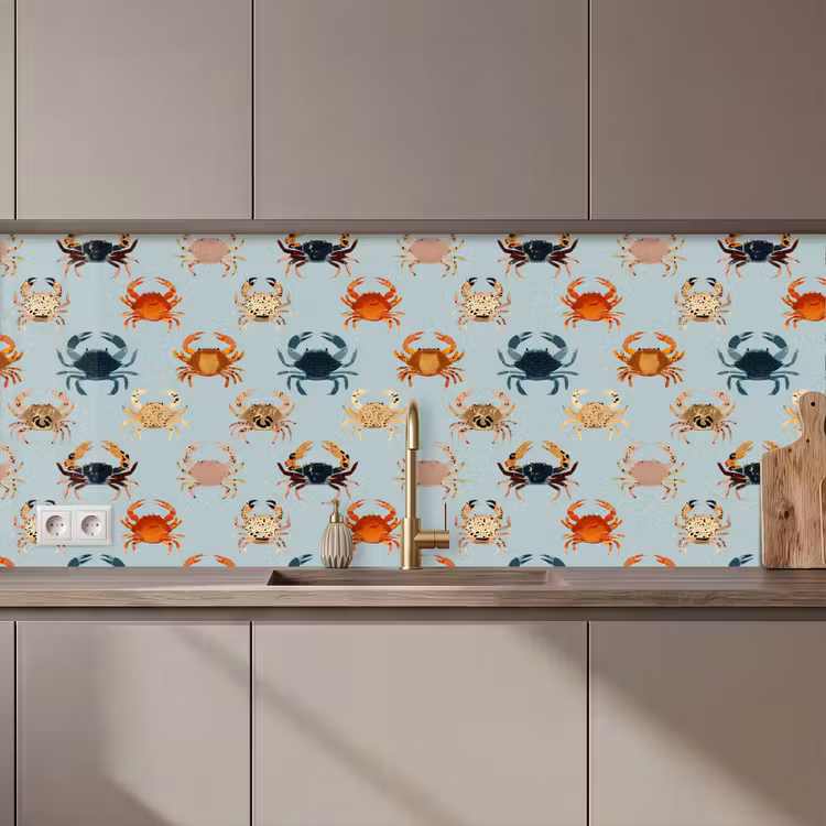 Krabben - Speels - Kleurrijk keuken achterwand 2 middel 871 zz_3dshopping