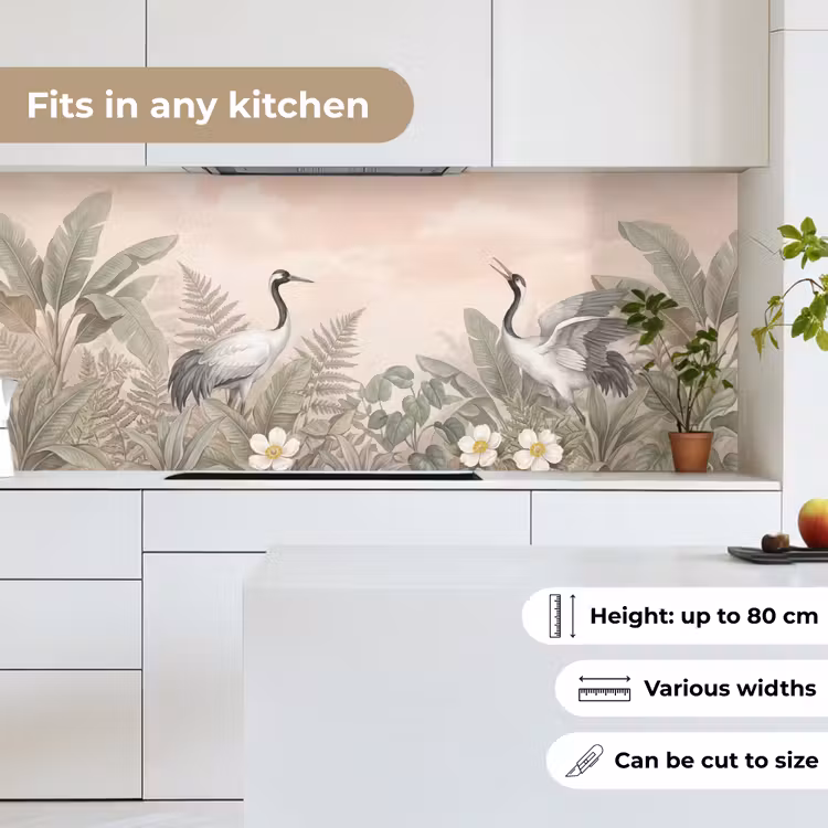 Kraanvogels - Natuur - Roze keuken achterwand 2 middel -sfeer4_UK