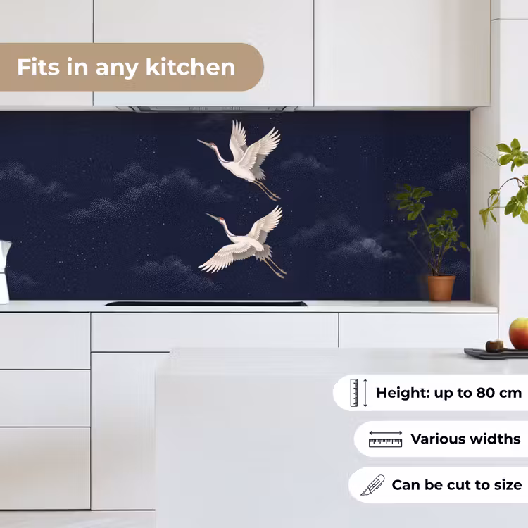 Kraanvogels - Nachthemel - Blauw keuken achterwand 2 middel -sfeer4_UK