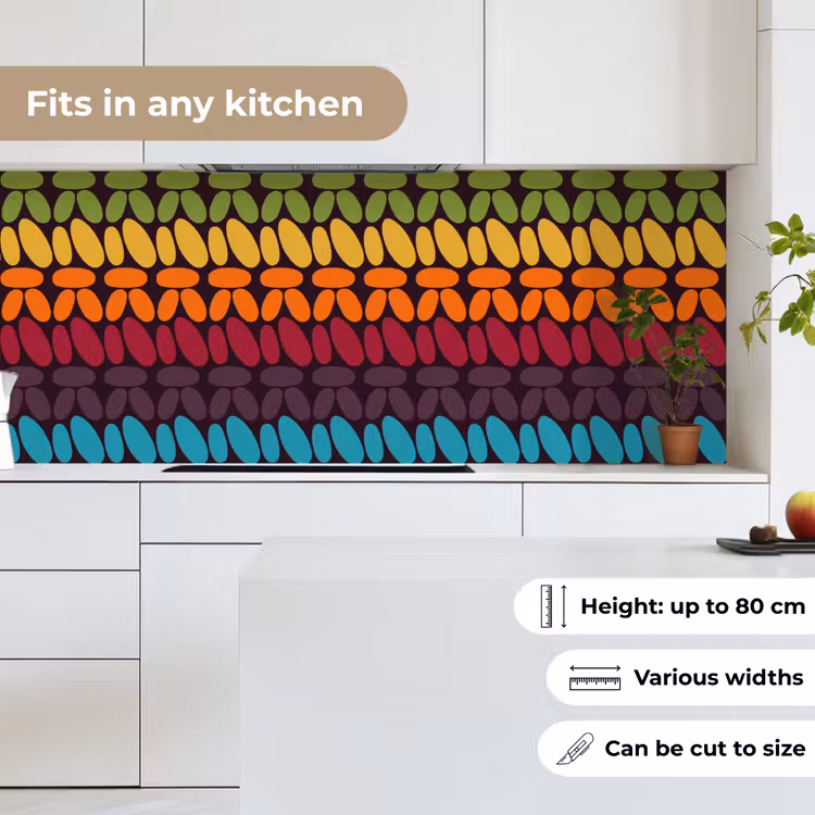 Haakpatronen - Retro - Regenboog keuken achterwand 2 middel 871 -sfeer4_UK