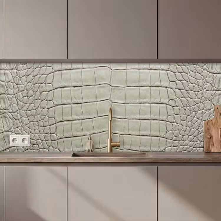 Krokodillenleer - Schubben - Groen keuken achterwand 2 middel zz_3dshopping