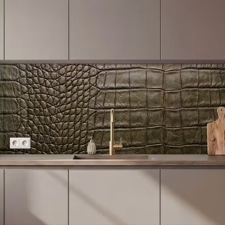 Krokodillenleer - Structuur - Groen keuken achterwand 2 middel zz_3dshopping