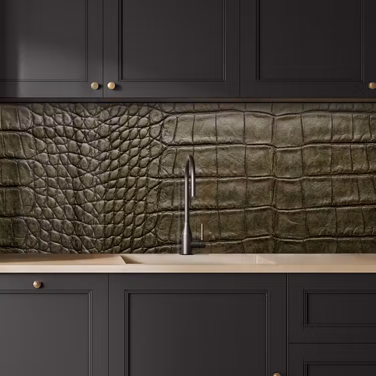 Krokodillenleer - Structuur - Groen keuken achterwand 2 middel -sfeer1